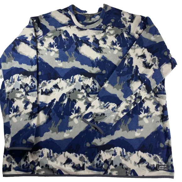 Eddie Bauer Other - Eddie Bauer Men's Fleece Pullover Long Sleeve Mountain Camo Print Size 2XL